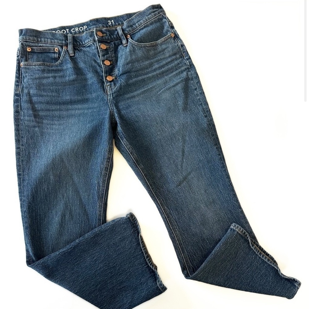 J.Crew Womens 31 Demi Boot Kick Crop Button Front Jeans